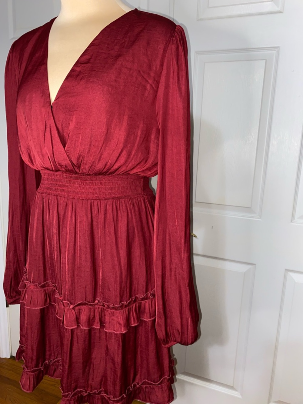 Altar’d State Women’s Burgundy Wine Red Dress, Long Sleeve, Date Night - Picture 2 of 7